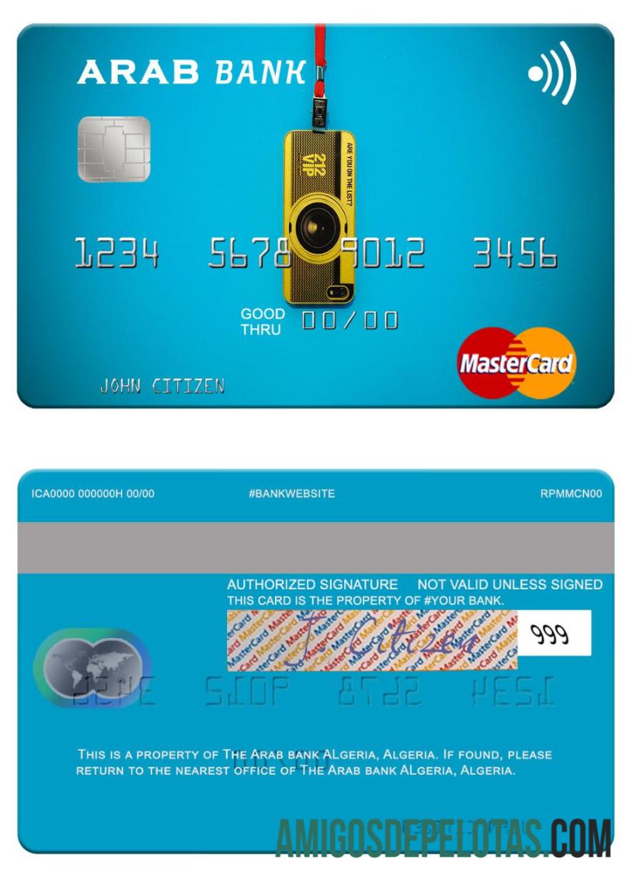 Argélia Banco Árabe Argélia Mastercard modelo